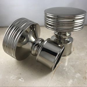 ⭐️ Williams Sonoma Curtain Rod Finial Nickel / Chrome